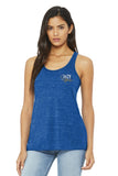 CRAZY FOR YOU - Women's Flowy Racerback Tank - True Royal Marble - BC8800
