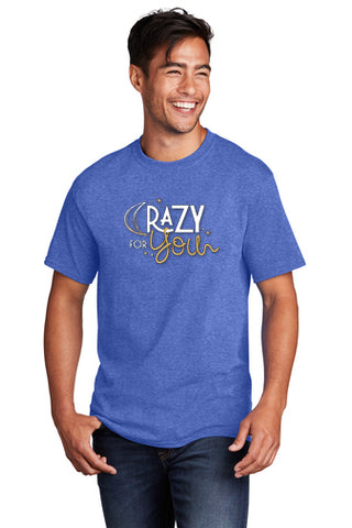 CRAZY FOR YOU - Adult Cotton Tee - Heather Royal - PC54