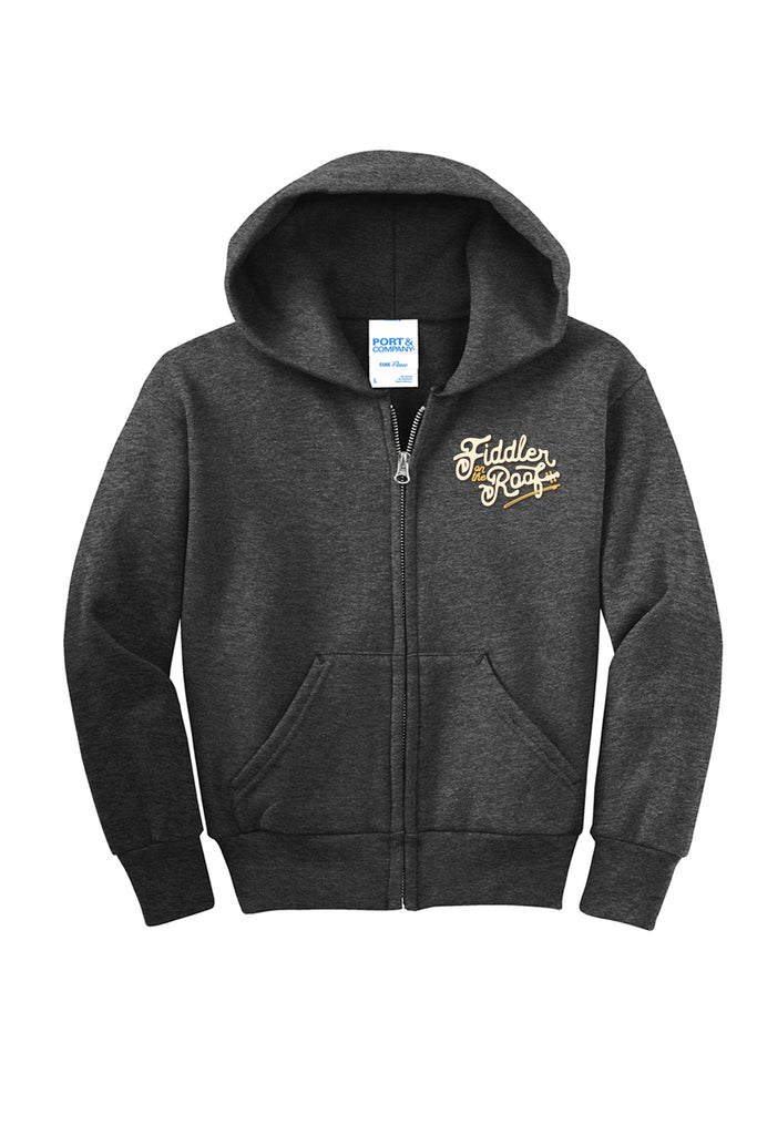 Fiddler - Youth Full Zip-Up Sweatshirt - Dark Heather Grey - PC90YZH