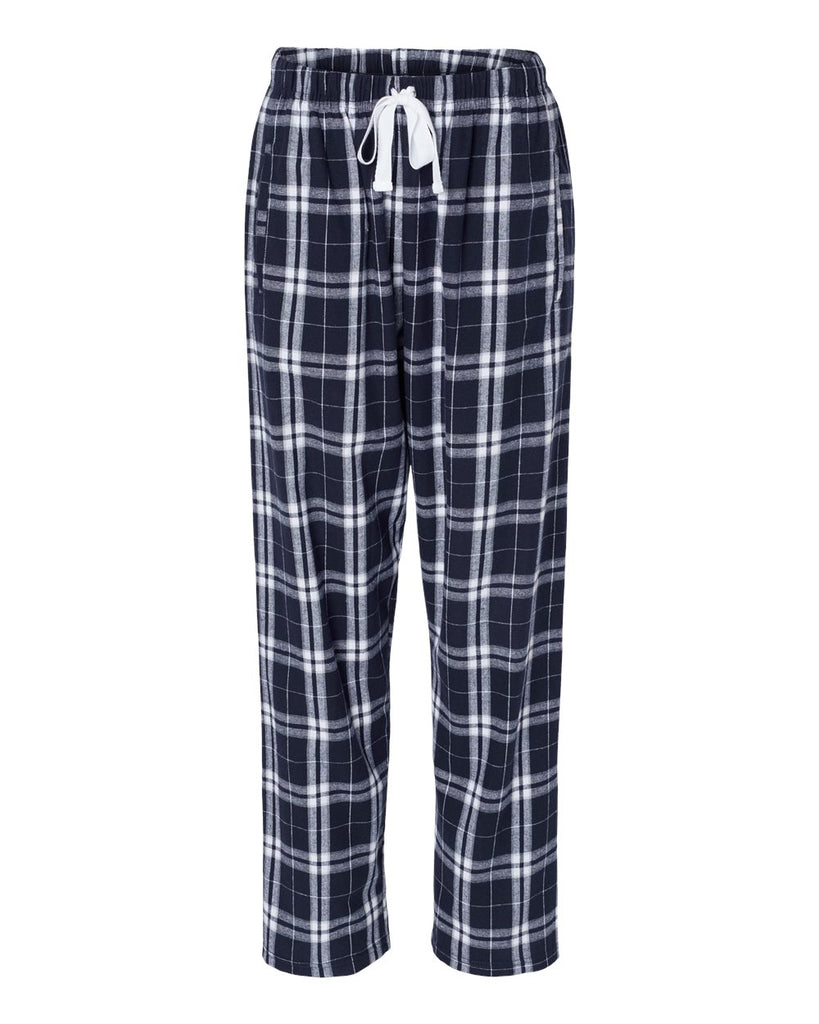 Matilda - Ladies Flannel Pant - Navy Silver Plaid  - BW6620