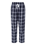 Matilda - Ladies Flannel Pant - Navy Silver Plaid  - BW6620