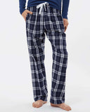 Matilda - Ladies Flannel Pant - Navy Silver Plaid  - BW6620