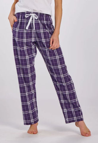 Freaky Friday - Ladies Flannel Pant - Purple/White Plaid - BW6620