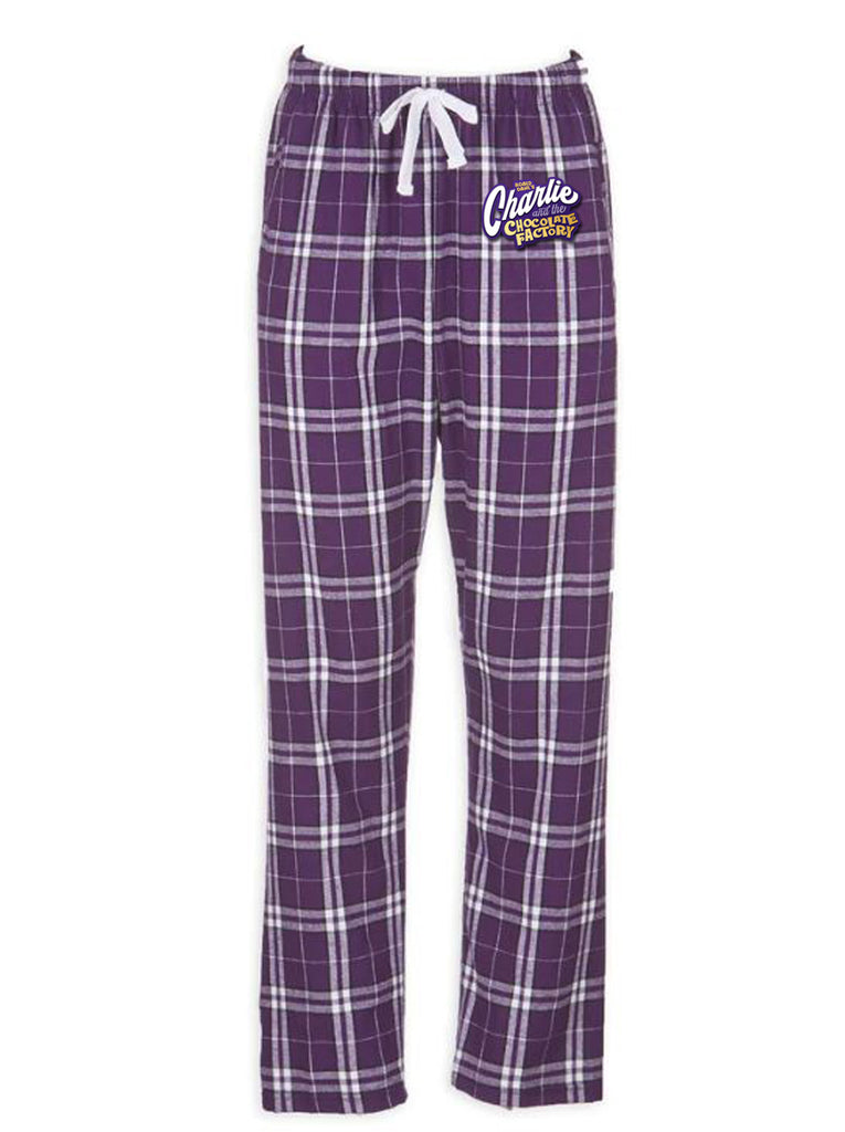 Charlie & The Chocolate Factory - Ladies Flannel Pant - Purple/White Plaid - BW6620
