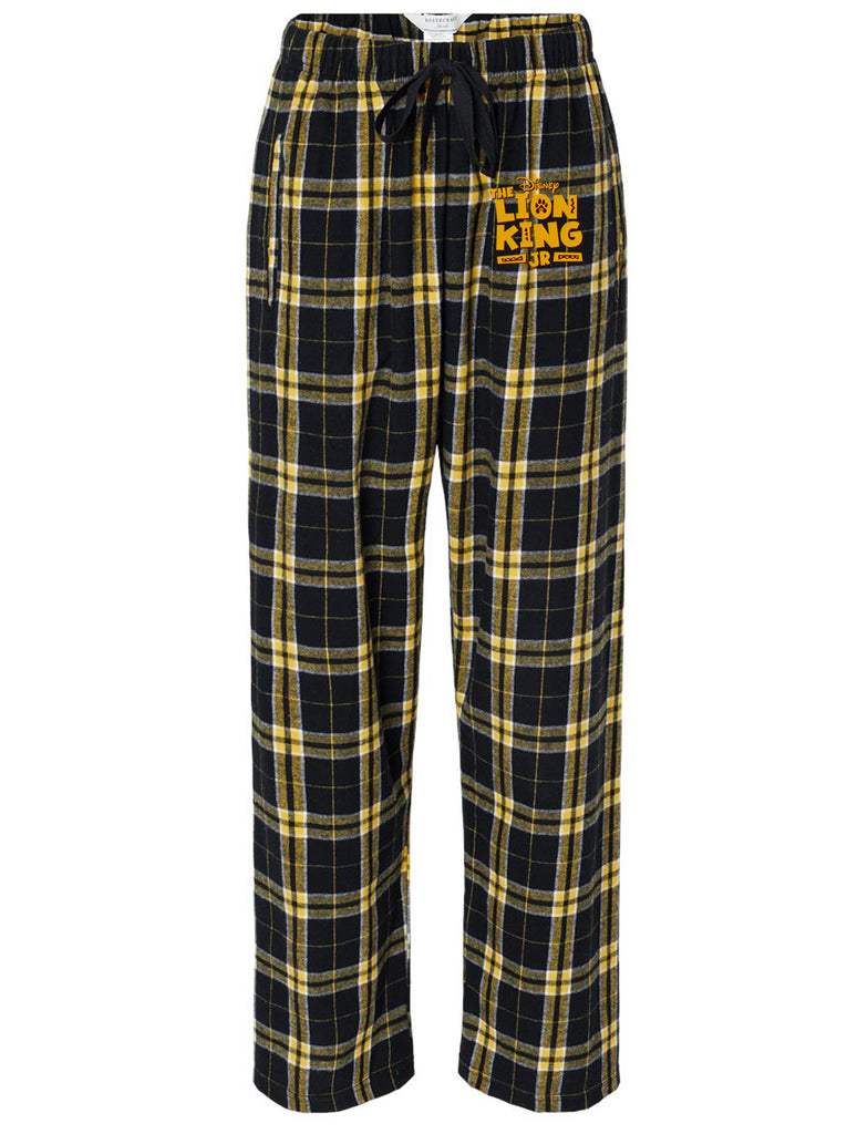 LION KING JR - Ladies Flannel Pant - Black/Gold Plaid - BW6620