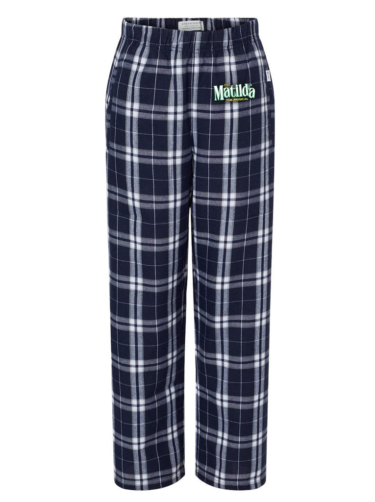 Matilda - Youth Poly Flannel Pant - Navy Silver - BY6624