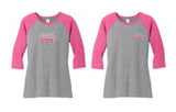 LEGALLY BLONDE - Ladies 3/4 Sleeve Raglan - Fuchsia / Grey - DM136L