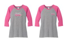 LEGALLY BLONDE - Ladies 3/4 Sleeve Raglan - Fuchsia / Grey - DM136L