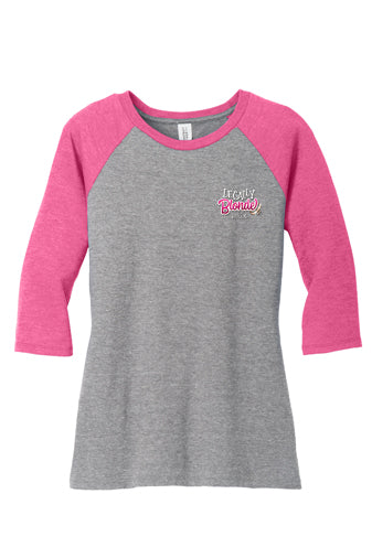 LEGALLY BLONDE - Ladies 3/4 Sleeve Raglan - Fuchsia / Grey - DM136L