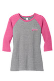 LEGALLY BLONDE - Ladies 3/4 Sleeve Raglan - Fuchsia / Grey - DM136L