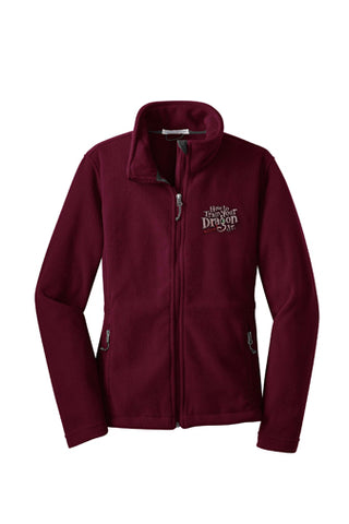 How to Train Your Dragon - Ladies Fleece Jacket - Maroon - L217