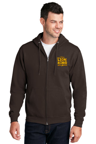 LION KING JR - Adult Full Zip-Up Sweatshirt - Dark Brown - PC78ZH