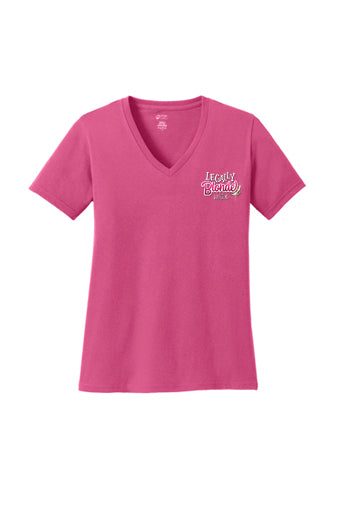 LEGALLY BLONDE - Ladies V-Neck Tee - Sangria - LPC54V