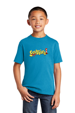 SEUSSICAL 2024 - Youth Cotton Tee - Neon Blue - PC54Y