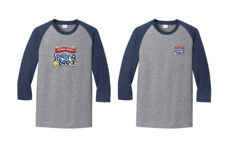 Spelling Bee - 3/4 Sleeve Raglan Tee - Athletic Heather/ Navy - PC55RS