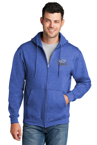 CRAZY FOR YOU - Adult Full Zip-Up Sweatshirt - Heather Royal - PC78ZH