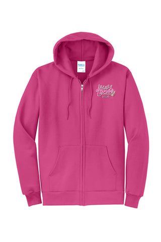 LEGALLY BLONDE - Adult Full Zip-Up Sweatshirt - Sangria - PC78ZH