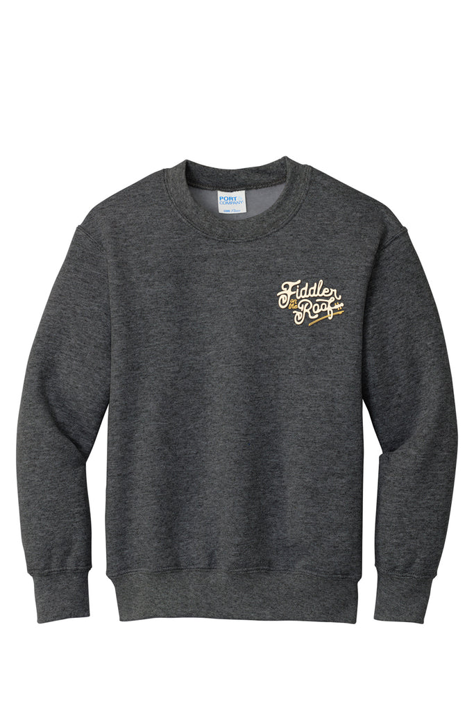 Fiddler - Youth Crewneck Sweatshirt - Dark Heather Grey - PC90Y