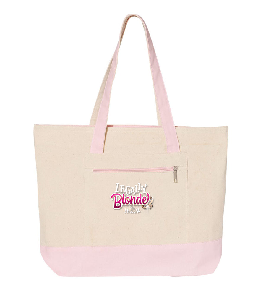 LEGALLY BLONDE - 19L Zippered Tote - Natural/Light Pink - Q1300