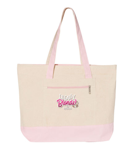 LEGALLY BLONDE - 19L Zippered Tote - Natural/Light Pink - Q1300