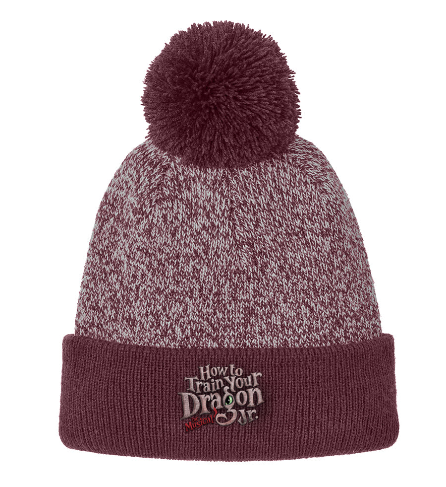 How to Train Your Dragon - Heather Pom Beanie - Maroon / Silver - STC68